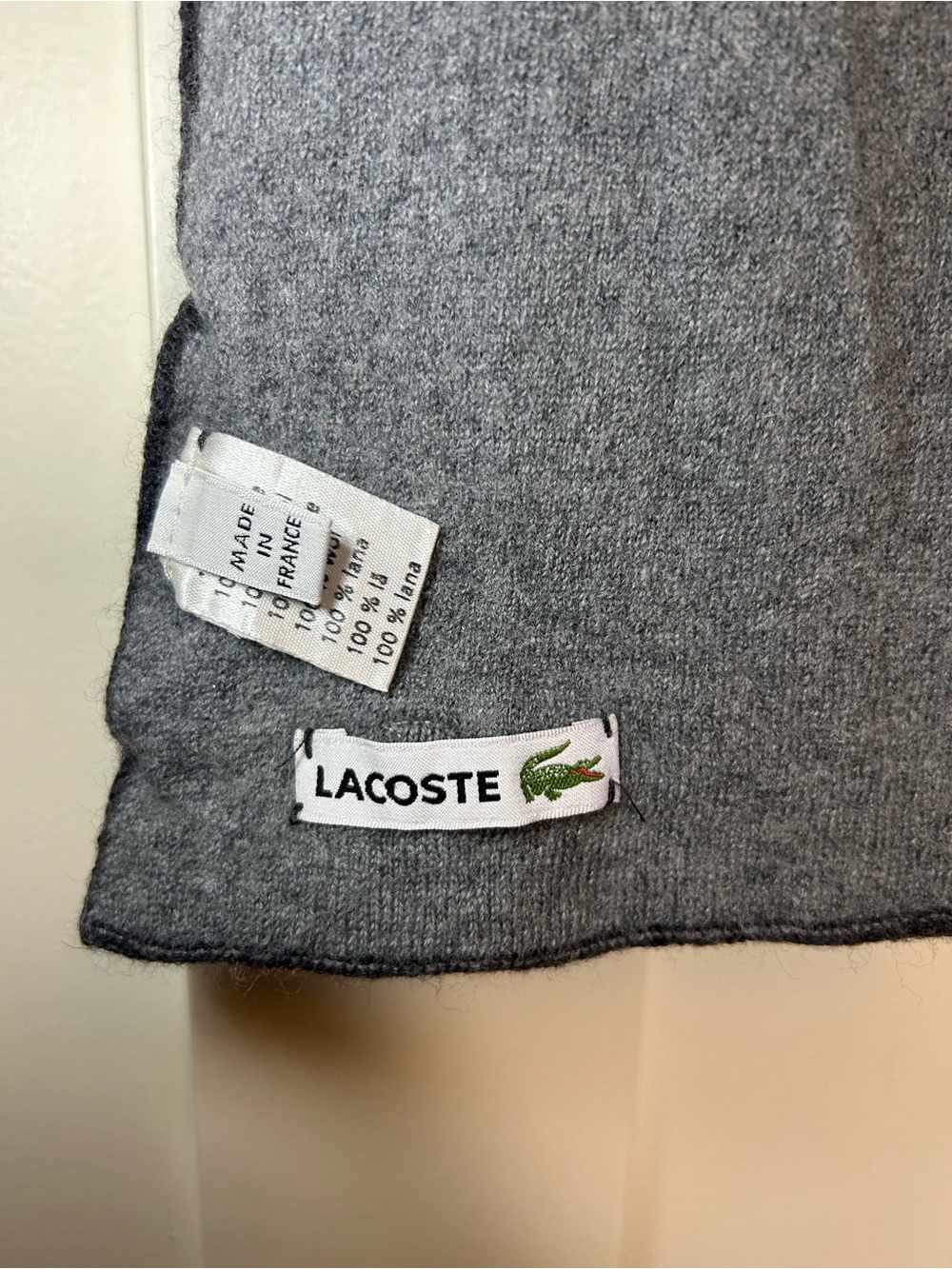 Vintage Lacoste 100% wool reversible scarf - Picture 5 of 8